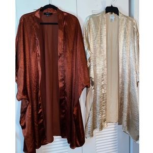 Two Satin Oversized Kimonos.